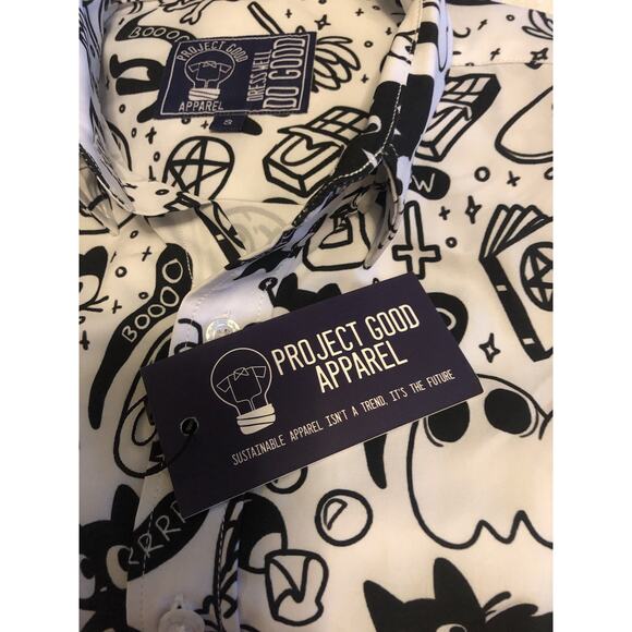 Project Good Shirt Mens S White Fun Print "Sup, Witches?" Halloween Spooky NWT - Picture 13 of 13